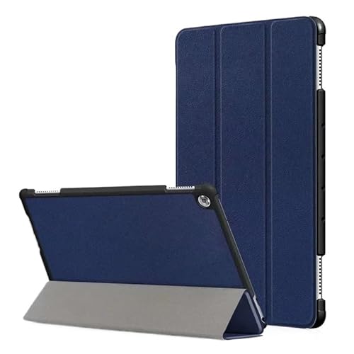 MEFEPLPBZC Tablet-Hülle geeignet for Huawei MediaPad M5 Lite 10 BAH2-W19/L09/W09, ultradünn, PU-Leder, Standfunktion(Dark Blue) von MEFEPLPBZC
