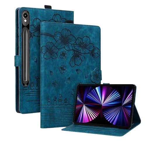 MEFEPLPBZC Tablet-Hülle geeignet for Samsung Galaxy Tab S10 FE Plus 13,1 Zoll SM-X620 X626 Luxus-Wallet-Stand-Flip-Cover(Blue) von MEFEPLPBZC
