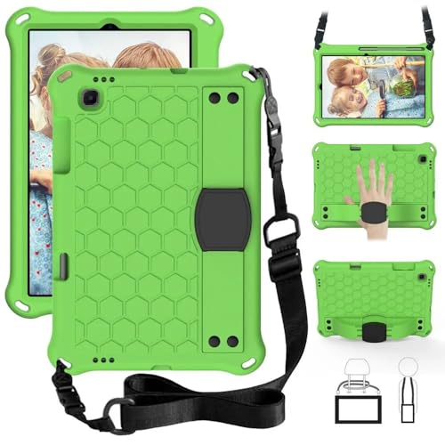 MEFEPLPBZC Tablet-Hülle mit Eva-Schultergurt, geeignet for Samsung Galaxy Tab S6 Lite 10,4 Zoll (2024 2022 2020), stoßfeste Kinderabdeckung(Green) von MEFEPLPBZC