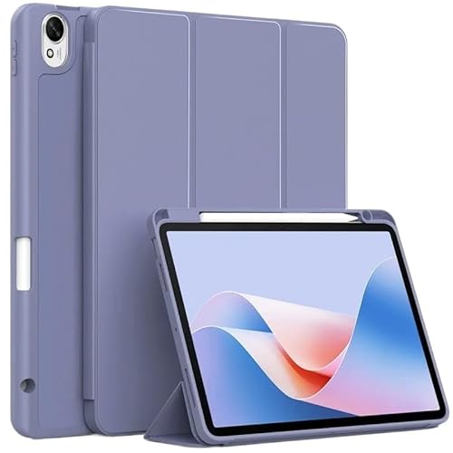 MEFEPLPBZC Tablet-Hülle passend for Huawei MatePad 11.5S 2024 DMG-W00 TGR-W09, dreifach gefaltet, PU-Leder, weiche Rückseite mit Stifthalter(Lavender) von MEFEPLPBZC