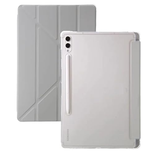MEFEPLPBZC Y Faltbare Tablet-Hülle, geeignet for Samsung Galaxy Tab S10FE 10,9 Zoll, S10FE Plus 13,1 Zoll, transparente Rückseite mit S-Pen-Steckplatz(Grey,S10FE Plus 13.1") von MEFEPLPBZC