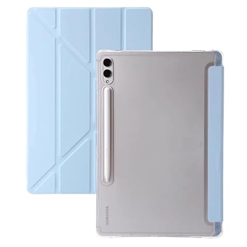 MEFEPLPBZC Y Faltbare Tablet-Hülle, geeignet for Samsung Galaxy Tab S10FE 10,9 Zoll, S10FE Plus 13,1 Zoll, transparente Rückseite mit S-Pen-Steckplatz(Sky Blue,S10FE Plus 13.1") von MEFEPLPBZC