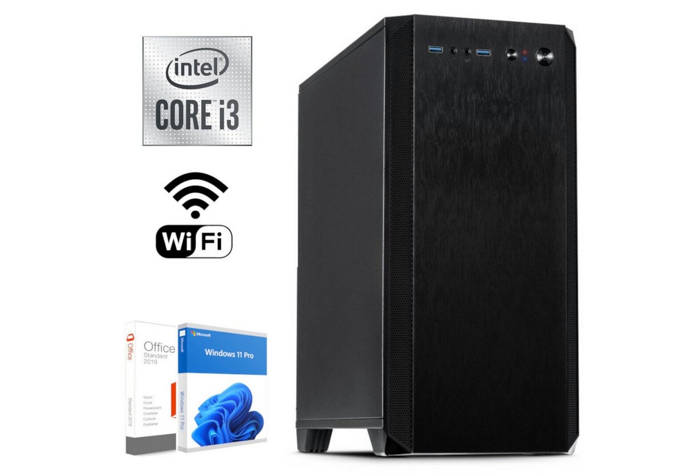 MEG-BAR Office PC - Multimedia - Workstation- Intel Core i3 WLAN Schallgedämmt PC (Intel Core i3, 16 GB RAM) von MEG-BAR