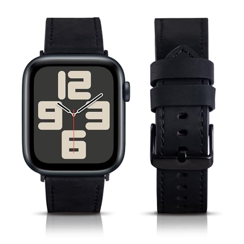 Megaage Crazy Horse Leder-Uhrenarmband für Apple Watch – stilvoll, langlebig und bequem – verstellbar, mehrere Farben – perfekt für Büro, gesellschaftliche Veranstaltungen und aktiven Lebensstil – von MEGA AGE