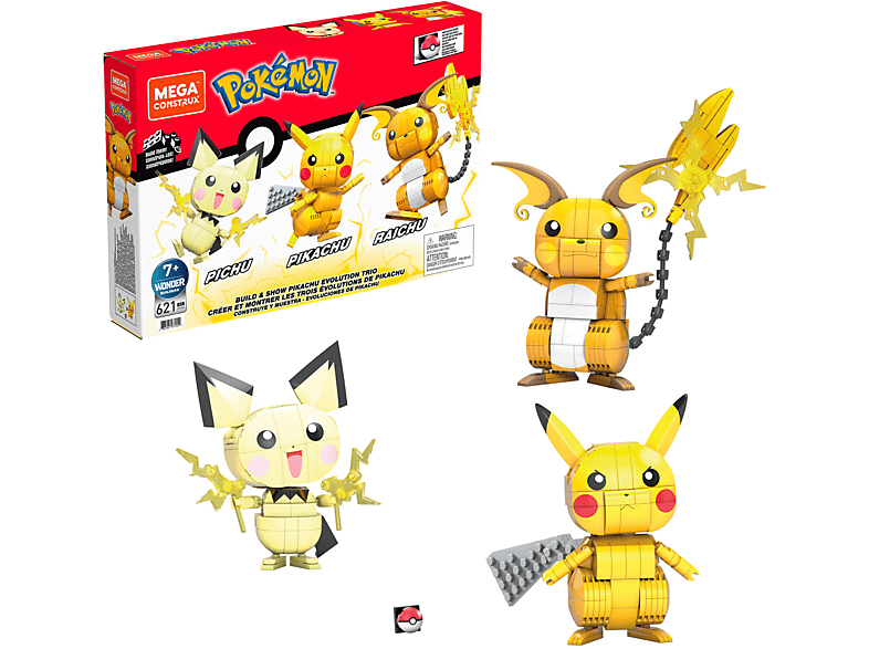 MEGA CONSTRUX Mega Construx Pokémon Trio (Pichu, Pikachu, Raichu) Bausatz Mehrfarbig von MEGA CONSTRUX