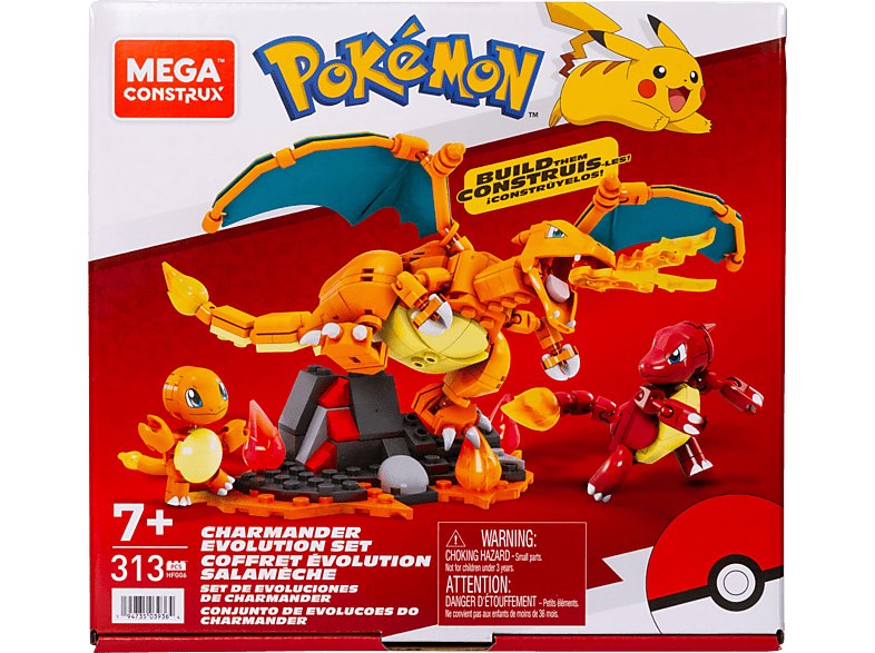 MEGA CONSTRUX Pokémon - Glumanda Evolution Set Bausatz, Orange von MEGA CONSTRUX