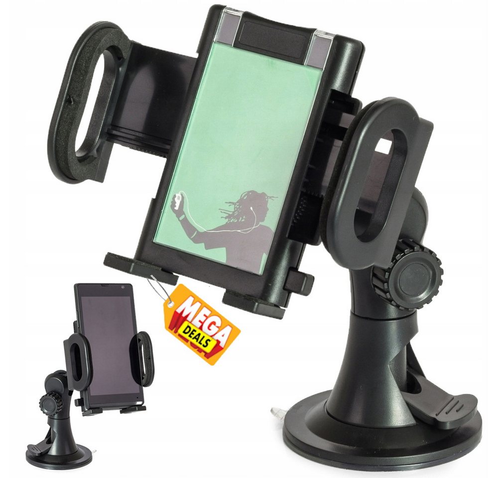 MEGADEALS Handyhalter Windschutzscheibe PKW LKW universal Saugnapf Handy-Halterung MEGADEALS Handyhalter Windschutzscheibe PKW LKW universal Saugnapf Handy-Halterung von MEGADEALS