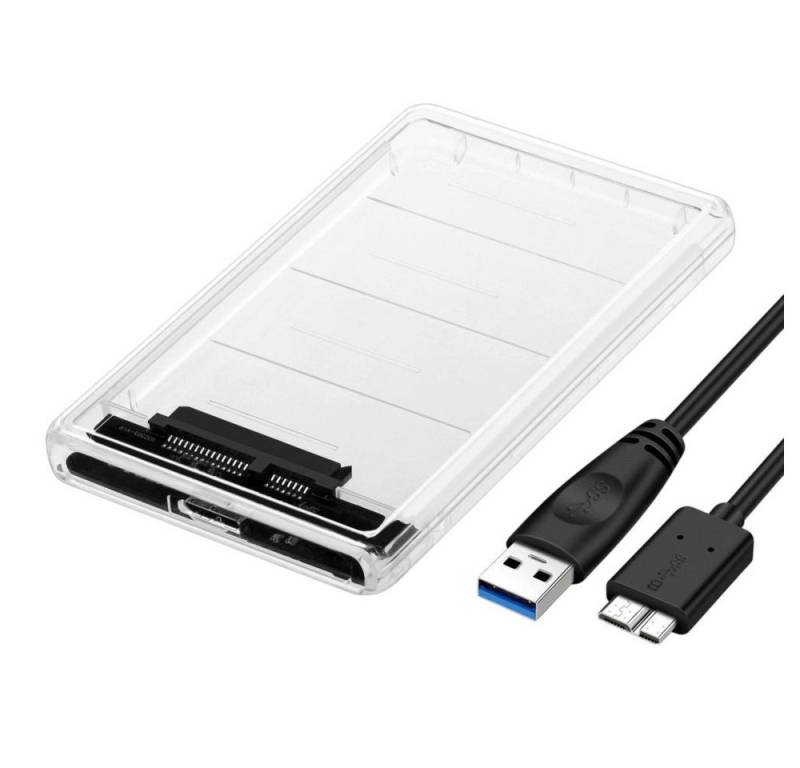 MEGAGOODS Festplatten-Gehäuse Externe Festplattengehäuse USB 3.0 SATA III 2,5 Zoll HDD SSD DE. von MEGAGOODS