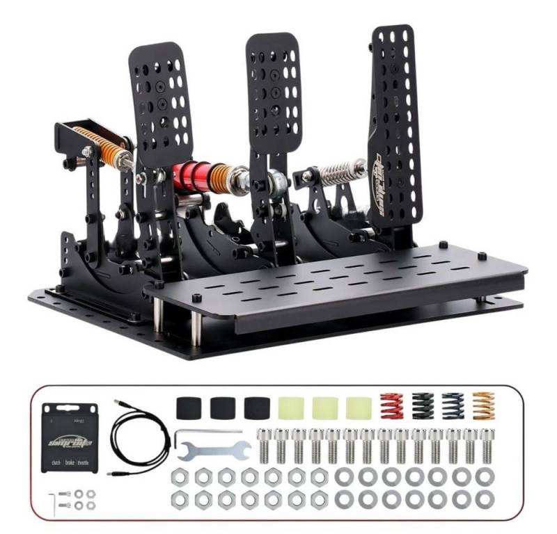 MEGAGOODS Sim Racing Pedale Cockpit Metall PC 200 kg Load-Cell DE. Gaming-Pedale (Sim Racing Pedale) von MEGAGOODS