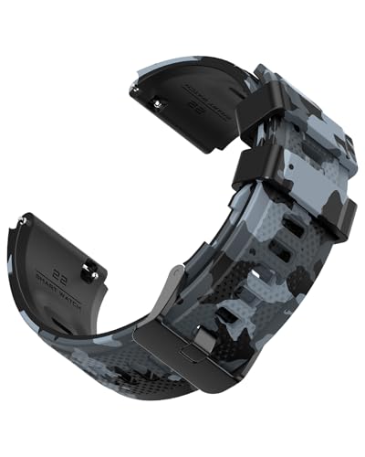MEGALITH 22mm Uhrenarmbänder Silikon mit Schnellverschluss Ersatz: Armband für Herren Kompatibel mit Smartwatch und Armbanduhr - Sport Watch Straps Grau Tarnung von MEGALITH
