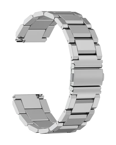 MEGALITH Edelstahl Uhrenarmband 22 mm Silber von MEGALITH