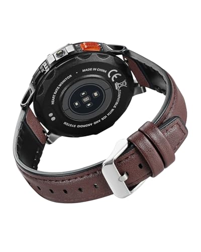 MEGALITH Leder Uhrenarmband 22 mm Hellbraun Q von MEGALITH