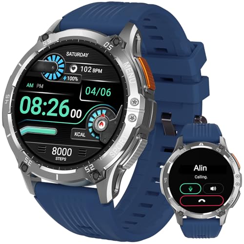MEGALITH Smartwatch Herren Fitness Uhr: Wasserdicht Sport Pulsmesser Smart Watch Männer - Tracker Schrittzähler Fitnessuhr mit Telefonfunktion Kompatibel Android iOS von MEGALITH