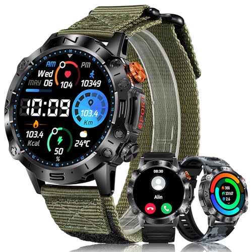 MEGALITH Smartwatch Herren Fitness Uhren: Telefonfunktion Bluetooth Android iOS Kompatibel - Blutdruck Smart Watch Herzfrequenz Grün MEGALITH Smartwatch Herren Fitness Uhren: Telefonfunktion Bluetooth Android iOS Kompatibel - Blutdruck Smart Watch Herzfrequenz Grün von MEGALITH