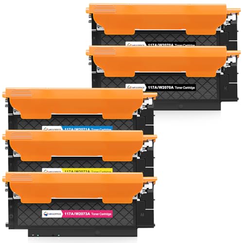 MEGOFFICE 117A Toner Kompatibel für HP W2070A W2071A W2072A W2073A Toner Kompatibel für HP Color Laser MFP 179fnw 178nw 150nw 150a 179fwg 178nwg Drucker(5 Pack) von MEGOFFICE