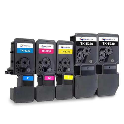 MEGOFFICE TK5230 Toner Kompatibel für Kyocera TK-5230 TK5220 Toner für Kyocera ECOSYS P5021cdn P5021cdw M5521cdn M5521cdw Drucker(5 Pack) von MEGOFFICE