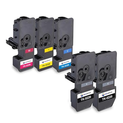 MEGOFFICE TK5220 Toner Kompatibel für Kyocera TK5230 TK5220K TK-5220C TK-5220M TK-5220Y für ECOSYS M5521CDN M5521CDW P5021CDN P5021CDN P5021CDW Toner(2Black,1Cyan,1Magenta,1Yellow/5 Pack) von MEGOFFICE