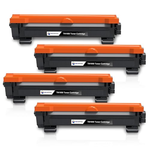 MEGOFFICE TN1050 Toner Kompatibel für Brother TN 1050 DCP-1510 DCP-1610W DCP-1612W DCP-1512 HL-1210W HL-1212W HL-1110 HL-1112 MFC-1810 MFC-1910W(4 Schwarz) von MEGOFFICE