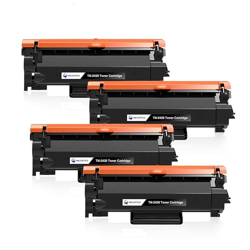 MEGOFFICE TN2420 Toner Kompatibel für Brother TN-2420 TN-2410 für MFC-L2710DW MFC-L2710DN MFC L2710DW MFC L2710DN HL-L2350DW HL-L2375DW DCP-L2530DW (4 Schwarz) von MEGOFFICE