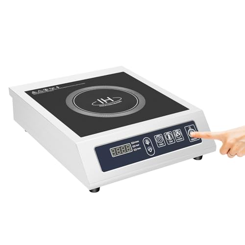 MEHOOSPVN Induktionsherd, Induktionskochfelder, Induktionskochplatte, 3500W Induktionskochfeld mit Timer On/Off und Isolierfunktion, LED Digitalanzeige Zeitschaltuhr, 4,72-11,81 Zoll im Durchmesser von MEHOOSPVN