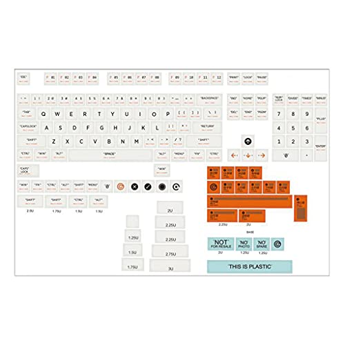MEIBAOGE 150 Key Plastic Theme Keycap XDA Profile Dye-Sub Personalisierte PBT-Tastenkappen für mechanische Tastatur GK61 64 84 96 Layout, Tastaturtastenkappen-Weiß + Gelb von MEIBAOGE