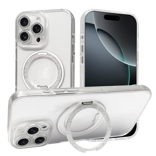 MEIMIOU Schutzhülle für iPhone 16 Pro Max, transparent, glitzernd, magnetisch, glitzernd, kompatibel mit MagSafe, Damen-Designer, stoßfeste Schutzhülle mit Ringhalter für Handy, mit MEIMIOU Schutzhülle für iPhone 16 Pro Max, transparent, glitzernd, magnetisch, glitzernd, kompatibel mit MagSafe, Damen-Designer, stoßfeste Schutzhülle mit Ringhalter für Handy, mit von MEIMIOU