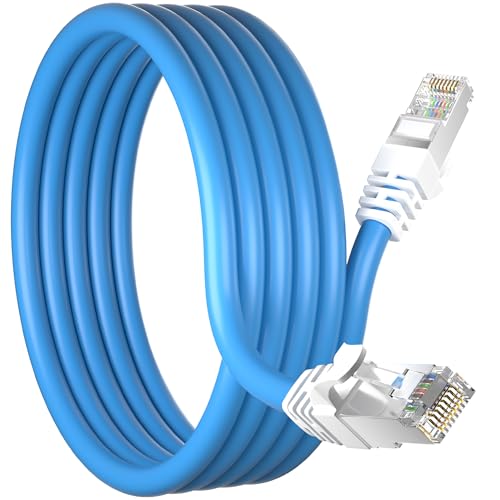 LAN Kabel 10 meter Cat7 SFTP Geschirmt Netzwerkkabel 10m, RJ45 Gigabit Hochgeschwindigkeit Ethernet-Kabel, 600MHz 10Gbps Blau 24AWG PIMF Internet Patchkabel für Router Modem von MEIPEK