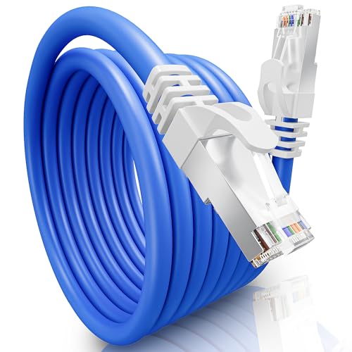 LAN Kabel 10 meter, FTP Geschirmt Ethernet Kabel, Cat 6 Hochgeschwindigkeit Netzwerkkabel Verlegekabel 10m Lange Installationskabel Patchkabel, RJ45 Gigabit Internet Kabel für Router Switch Modem PS5 von MEIPEK