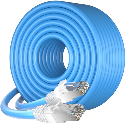 30m Cat 7 LAN Kabel 30 meter Outdoor Indoor, SFTP Geschirmt Netzwerkkabel 30m Gigabit Hochgeschwindigkeit RJ45 Ethernet-Kabel, 600MHz 10Gbps Wlan Internetkabel für Router Switch Modem von MEIPEK