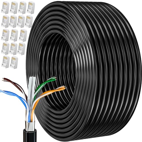 Lan Kabel 80 Meter, Cat 6 Netzwerkkabel 80m Verlegekabel Schwarz Wlan Kabel Geschirmt Lange Ethernetkabel Installationskabel Patchkabel CCA FTP 23AWG RJ45 Gigabit Internetkabel Lan Kabel 80 Meter, Cat 6 Netzwerkkabel 80m Verlegekabel Schwarz Wlan Kabel Geschirmt Lange Ethernetkabel Installationskabel Patchkabel CCA FTP 23AWG RJ45 Gigabit Internetkabel von MEIPEK