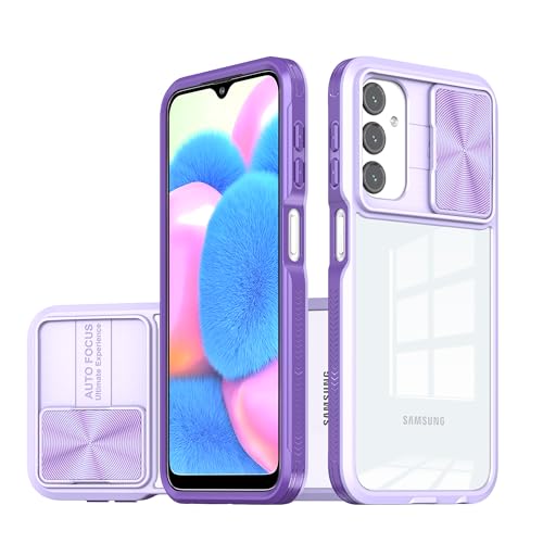 MEIQIBAO Handy hülle Kompatibel mit Samsung Galaxy A25 Kameraschutz mit Slide Camera Elegante gemischte transparente 5G Hülle, lila von MEIQIBAO