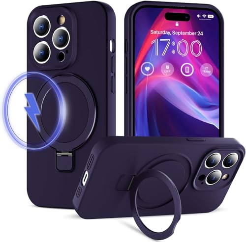 MEIQIBAO für Apple iPhone 14 Pro Max Hülle Multifunktionaler Ständer Stoßfeste Kratzfeste Handyhülle flüssigem Silikon Schutzhülle Unterstützt kabelloses Laden Magnetische Adsorption,lila MEIQIBAO für Apple iPhone 14 Pro Max Hülle Multifunktionaler Ständer Stoßfeste Kratzfeste Handyhülle flüssigem Silikon Schutzhülle Unterstützt kabelloses Laden Magnetische Adsorption,lila von MEIQIBAO