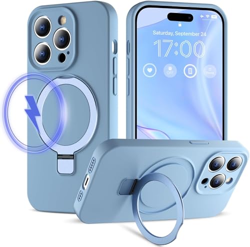 MEIQIBAO für Apple iPhone 15 Pro Hülle Multifunktionaler Ständer Stoßfeste Stoßfeste Kratzfeste Handyhülle flüssigem Silikon Schutzhülle Unterstützt kabelloses LadenMagnetische Adsorption,Hellblau MEIQIBAO für Apple iPhone 15 Pro Hülle Multifunktionaler Ständer Stoßfeste Stoßfeste Kratzfeste Handyhülle flüssigem Silikon Schutzhülle Unterstützt kabelloses LadenMagnetische Adsorption,Hellblau von MEIQIBAO
