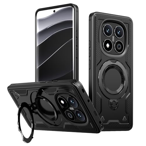 MEIQIBAO für Xiaomi Redmi Note 14 Pro+ 5G Magnetische Hülle mit 360 Grad drehbarer Metallbügel mit Kameraschutz militärischem Absturzschutz Schlagfest Kratzfest Telefonhülle Hülle schwarz MEIQIBAO für Xiaomi Redmi Note 14 Pro+ 5G Magnetische Hülle mit 360 Grad drehbarer Metallbügel mit Kameraschutz militärischem Absturzschutz Schlagfest Kratzfest Telefonhülle Hülle schwarz von MEIQIBAO
