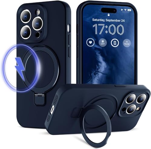 MEIQIBAO für iPhone 15 Pro Max Hülle Multifunktionaler Ständer Stoßfeste Stoßfeste Kratzfeste Handyhülle flüssigem Silikon Schutzhülle Unterstützt kabelloses LadenMagnetische Adsorption,Dunkelblau MEIQIBAO für iPhone 15 Pro Max Hülle Multifunktionaler Ständer Stoßfeste Stoßfeste Kratzfeste Handyhülle flüssigem Silikon Schutzhülle Unterstützt kabelloses LadenMagnetische Adsorption,Dunkelblau von MEIQIBAO