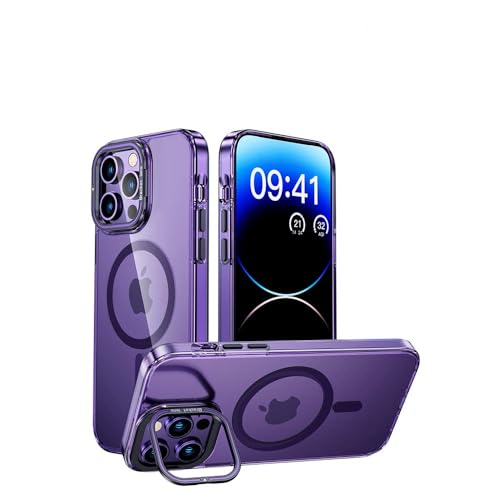 MEIQIBAO magnetische Adsorptionskraft Hülle für iPhone 15 kompatibel Allen Magsafe-Zubehör Kamera Halter Schutz TPU Material Purple von MEIQIBAO