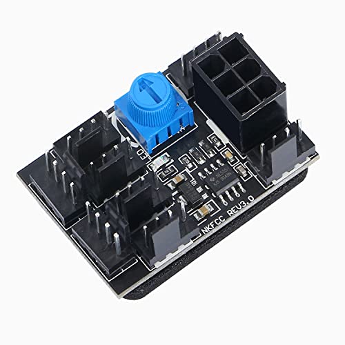 3 Pin 4 Pin Fan Adapter PWM PC Chassis Kühler Hub 8-Wege Splitter 12V Geschwindigkeitsregler mit 6-Pin Power Port von MEIRIYFA