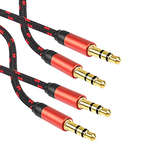 MEIRIYFA 3.5mm AUX Audio Kabel, 2-Pack Klinkenkabel 3.5mm Stecker auf Stecker Auxiliary Audio Jack Kabel für Auto, Kopfhörer, Smartphone, Tablet, Headset, MP3/4 (3M) von MEIRIYFA