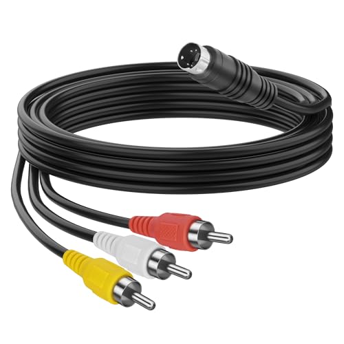 MEIRIYFA 4 Pin S-Video zu 3 RCA Stecker AV Kabel zusammengesetzter Draht, 3 RCA zu 4 Pin Mini DIN S-Video Verlängerungskabel für TV/HDTV CD Player VCR DVR DVD Player PC Laptop (1.5M, 3 RCA Stecker) von MEIRIYFA