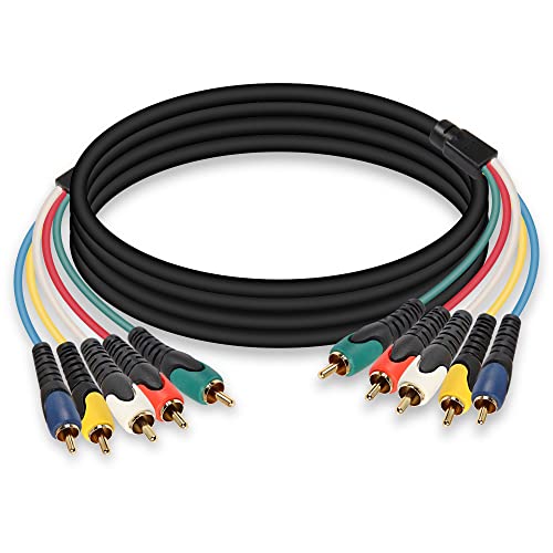 MEIRIYFA 5-RCA Stecker RGB Komponenten Audio Video Kabel, 5-RCA Stecker auf 5RCA Stecker vergoldet Kabel für DVD, TV/HDTV, VCR's, CD Player VCR, Camcorder, Projektor (1.5M) von MEIRIYFA