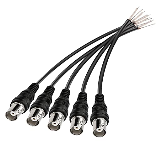 MEIRIYFA BNC Pigtail Kabel Bare Wire, BNC Buchse mit offenem Ende Draht für CCTV Kamera Terminal Adpater (5pcs BNC Buchse) von MEIRIYFA