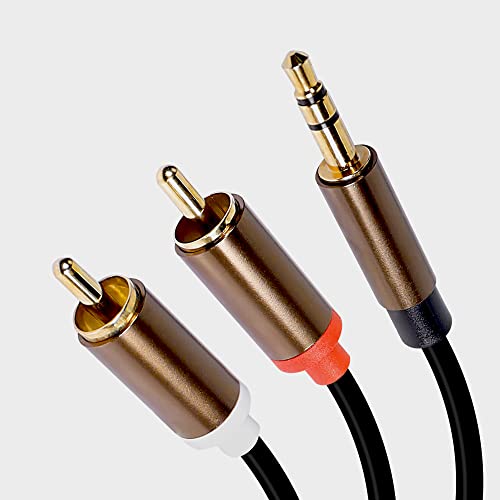 MEIRIYFA Cinch auf Klinke Kabel, 3,5mm Klinken Stecker zu 2x Cinch RCA Stecker Y - Adapterkabel Klinkenkabel für Smartphone, Lautsprecher, Tablet, HDTV, Heimkino - 3M von MEIRIYFA