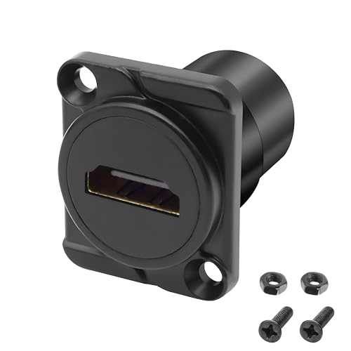MEIRIYFA D-Typ HDMI Panel Mount Connector 4K HDMI Buchse zu Buchse Koppler Pass Through Socket Extender Adapter für TV, Laptop, PC, Monitor, DVD Player (Schwarz) von MEIRIYFA