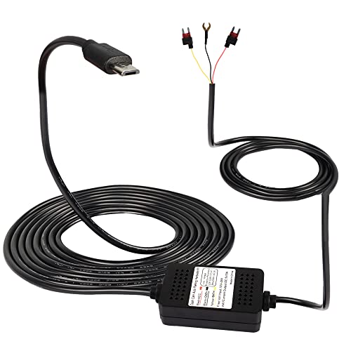 MEIRIYFA Dashcam Acc Hardwire Kit, Micro USB Hardwire Dashcam Kit Step-Down Kabel, 12V-24V zu DC 5V 3A Auto Dash Ladegerät Netzkabel für Autos Kamera GPS von MEIRIYFA