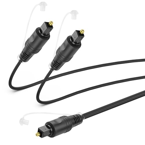 MEIRIYFA Digital Optical Splitter Adapter Kabel 1 in 2 Out, 1M Toslink Digital Fiber Optic Audio Splitter 1 Stecker Eingang 2 Stecker Ausgangs für Heimkino, DVD Player, TV (1 Stecker auf 2 Stecker) von MEIRIYFA