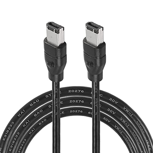 MEIRIYFA FireWire IEEE 1394A 400 6 Pin Kabel, 1.8M, Schwarz, Stecker zu Stecker, Kompatibel mit PC, Mac, Scanner, Drucker, Digitalkamera von MEIRIYFA