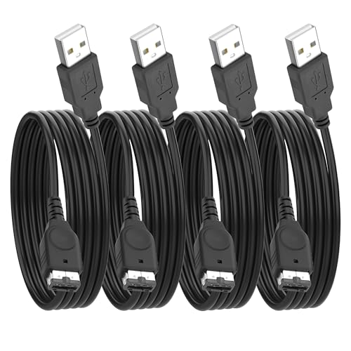MEIRIYFA GBA SP Ladegerät USB Kabel, 4-Pack Ersatz Ladegerät Kabel für Gameboy Advance SP, GBA SP Ladegerät Kabel kompatibel mit DS(NDS)/Gameboy Advance SP (1.2M, Schwarz) von MEIRIYFA