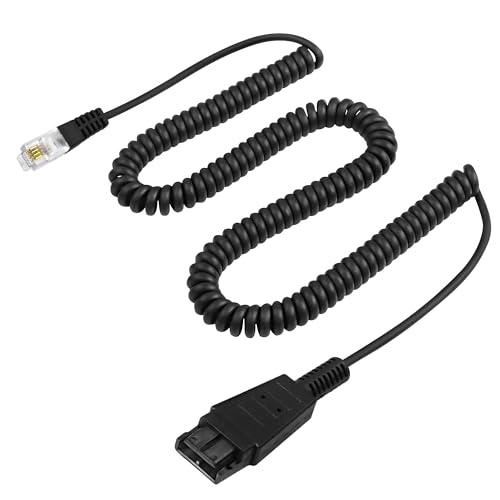 MEIRIYFA HIS Headset Adapter RJ9 auf QD Kabel, HIS Quick Connect Trennkabel zu RJ9 Stecker 4P4C Adapter Kopfhörer Ersatzkabel für Avaya IP 1608, 1616, 9610, 9620, 9620L, 9620C, 9630 von MEIRIYFA