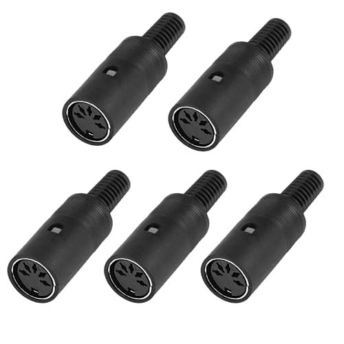 MEIRIYFA MIDI DIN 5-Pin Buchse Stecker, 5-Pack 5 Pin DIN Buchse Löt Audio MIDI Stecker für Mixer, elektronische Trommel, MIDI Keyboard (5 Pin) von MEIRIYFA