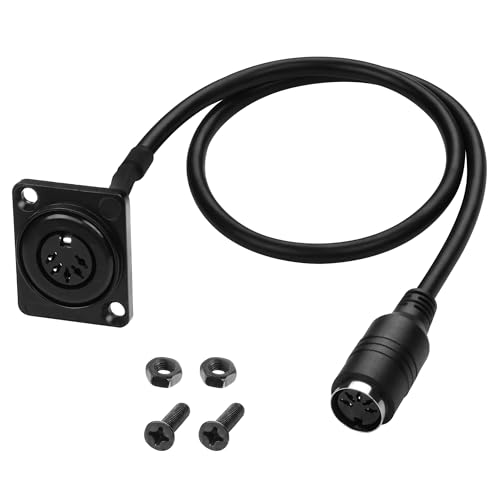 MEIRIYFA MIDI DIN 5Pin Verlängerungskabel, D-Typ Panel Mount DIN 5 PIN Audio Adapterkabel für Keyboard Synthesizer, Orgel, E-Piano, MIDI Gitarre - 53CM (Buchse auf Buchse) von MEIRIYFA